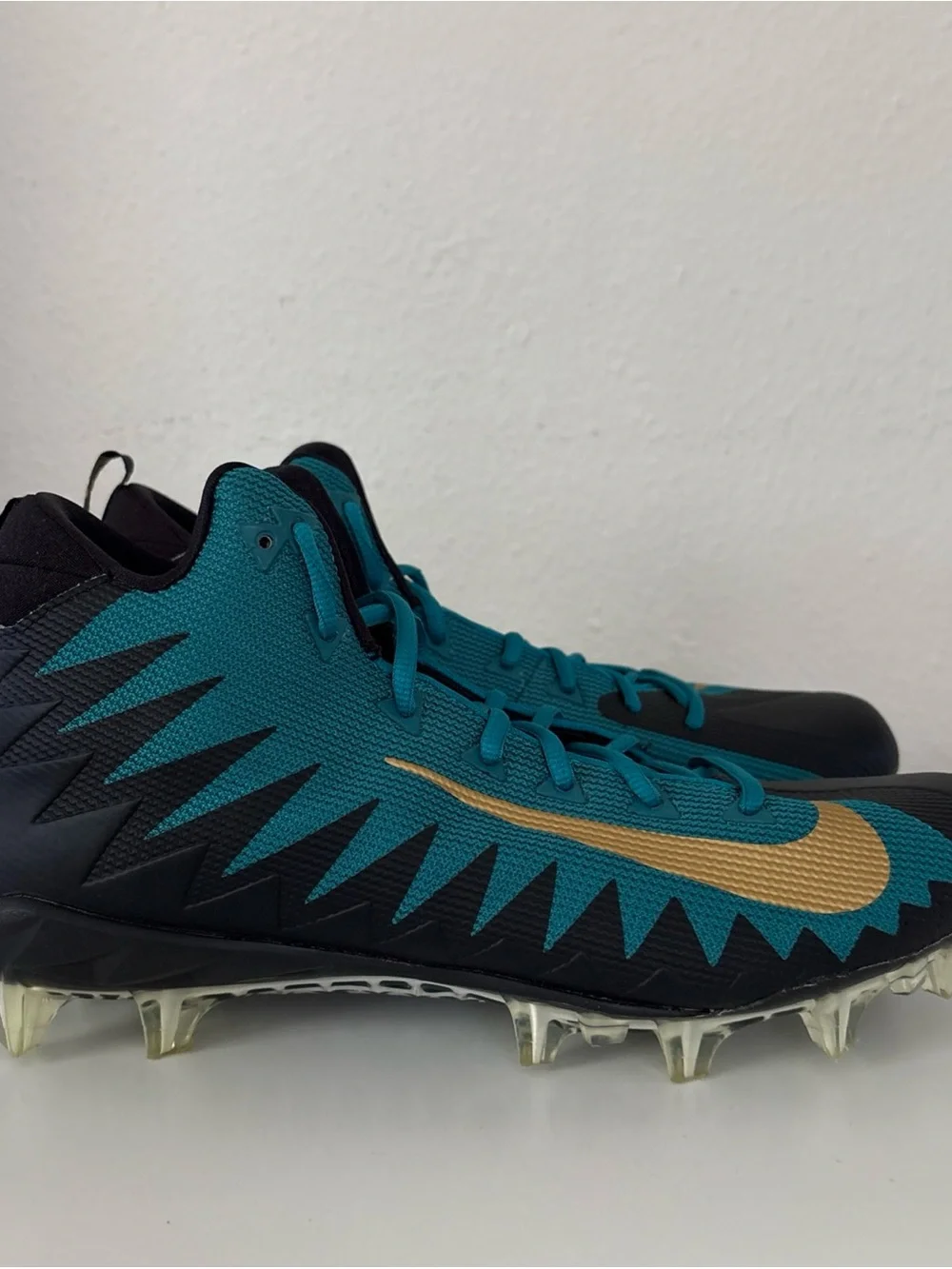 Nike NFL Jacksonville Jaguars Men’s Teal Gold Football Athletic Cleats size 13